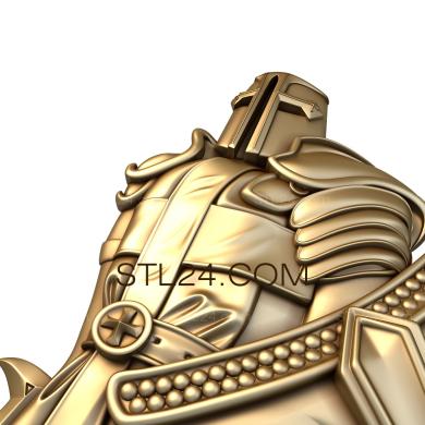 Art panel (The iron knight, PD_0157) 3D models for cnc
